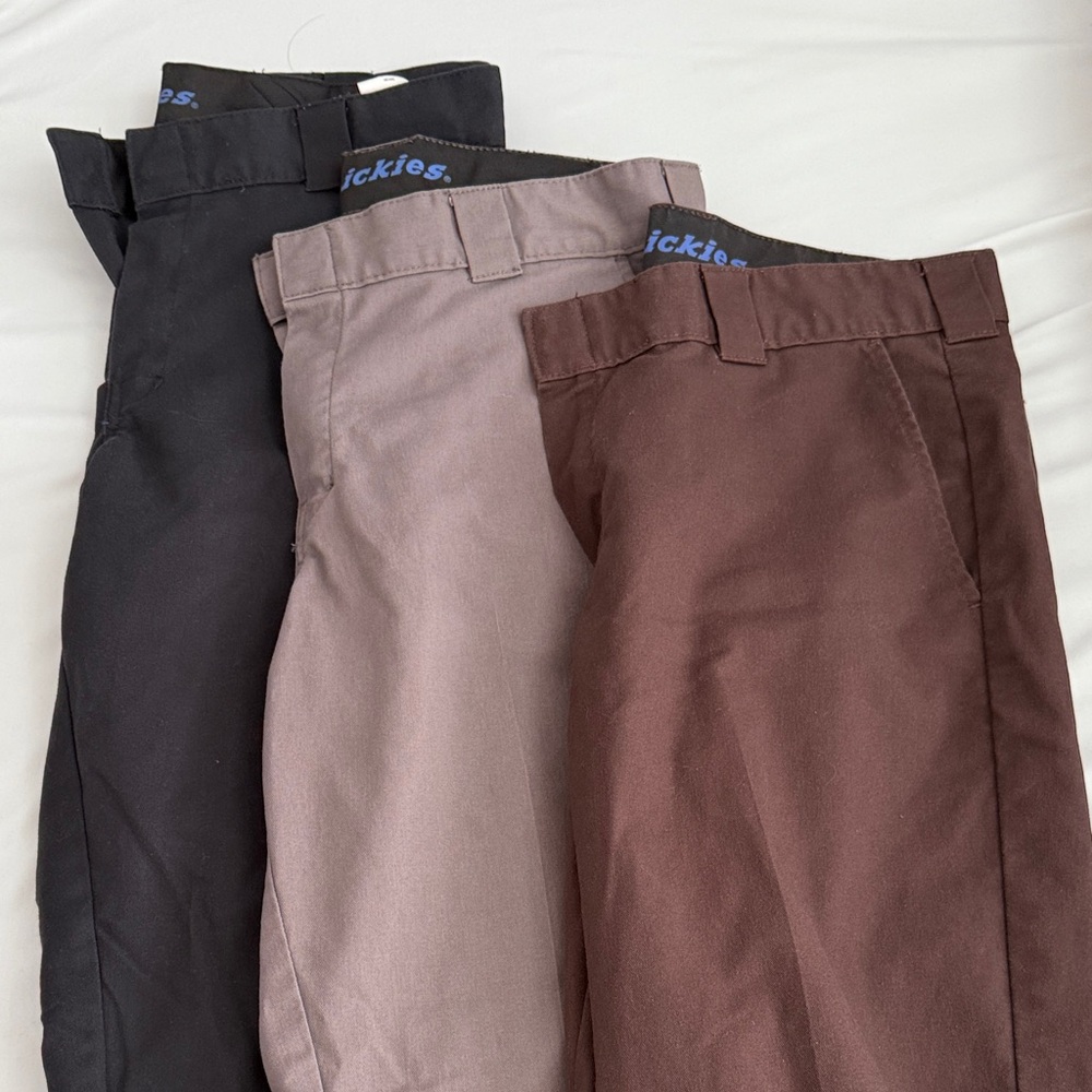 Dickies Men's Chinos - Black, Gray, and Brown